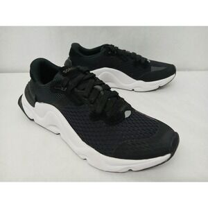 Sorel Women's Kinetic Rnegd Lace Athletic Shoes NL4145-010 Black White Sz 9